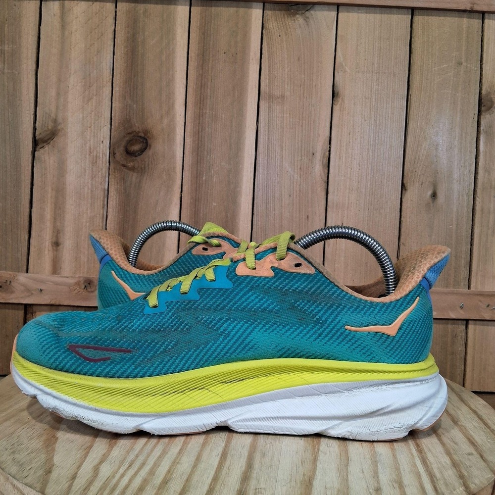 Hoka One One Clifton 9 Shoes Womens 9.5 Teal Mesh Running Sneakers 1127896 CEPR - Picture 6 of 10